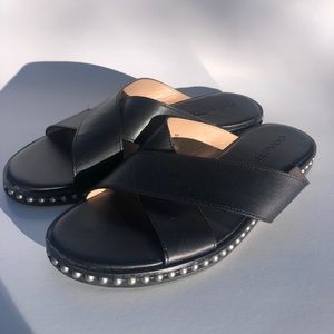 Coach black studded slide sandals women size 10